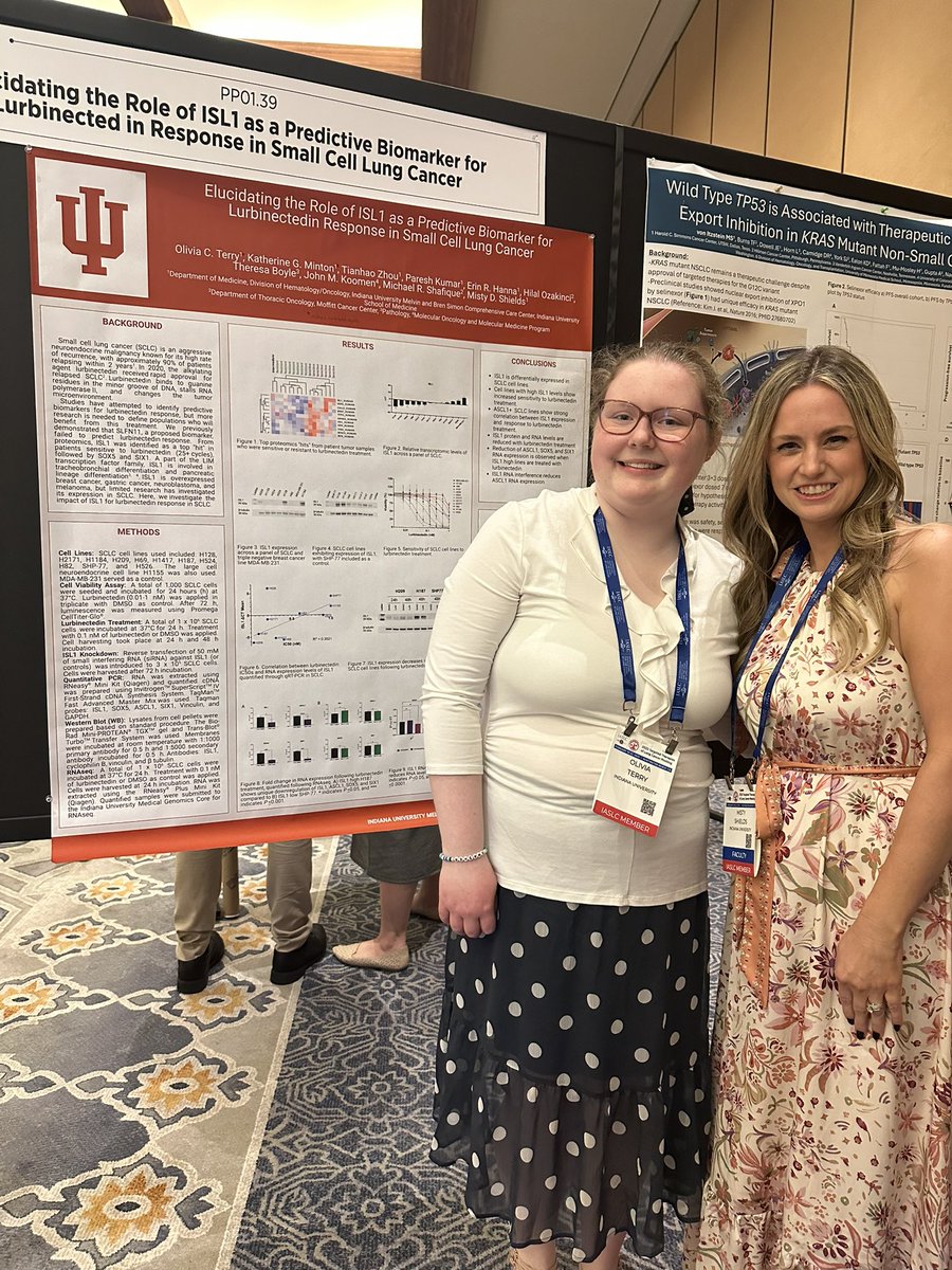 Mya Tran (@myaprecisiong) on Twitter photo <a href="/drshieldsmd/">Misty Dawn Shields</a> & <a href="/TheShieldsLab/">The Shields Lab</a> presenting interesting data on key predictive biomarker for Lurbinectidin response
➡️Upregulation ISL1 RNA & protein expression 🎯 👉🏻 durable response
➡️ more validation work & clinical trial to come 👏🏻
<a href="/SclcSMASHERS/">SmallCellSMASHERS</a> #TTLC25
<a href="/IUCancerCenter/">IU Simon Comprehensive Cancer Center</a> <a href="/drshieldsmd/">Misty Dawn Shields</a> & <a href="/TheShieldsLab/">The Shields Lab</a> presenting interesting data on key predictive biomarker for Lurbinectidin response
➡️Upregulation ISL1 RNA & protein expression 🎯 👉🏻 durable response
➡️ more validation work & clinical trial to come 👏🏻
<a href="/SclcSMASHERS/">SmallCellSMASHERS</a> #TTLC25
<a href="/IUCancerCenter/">IU Simon Comprehensive Cancer Center</a>