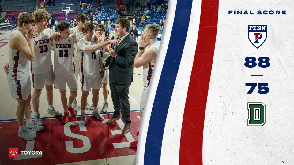 Double-doubles for Ethan (15 pts/11 rbs) and Sam (15 pts/10 asts), who flirts with a triple-double (7 boards). Nick ties his career high with 23 points. Five guys in double figures. Yeah, good night at The Palestra!

📰 goquakers.co/437hB09

#Whānau | #FightOnPenn 🔴🔵🏀