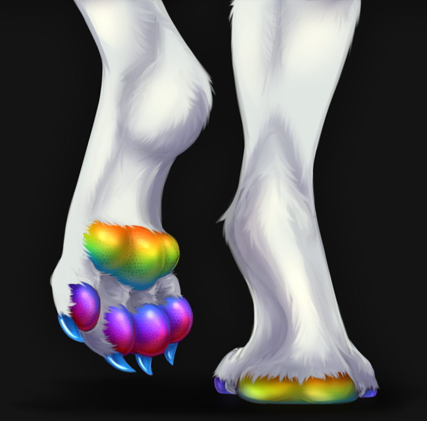CieloFork's tweet photo. Commission raibow-paws ~ 
#Furry #Furryart #furryartwork #PAWS https://t.co/dknTD7g3TX