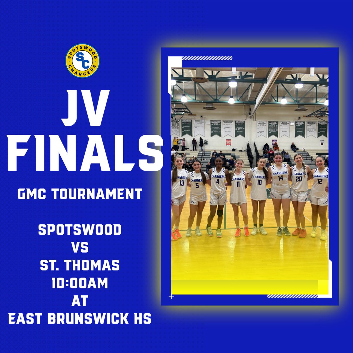 SpotswoodHoops's tweet photo. One game, One Goal 🏆 See you at the championship tomorrow! #WeAreChargers #ChargeUp #LowerYourShield https://t.co/GPXIM31C15