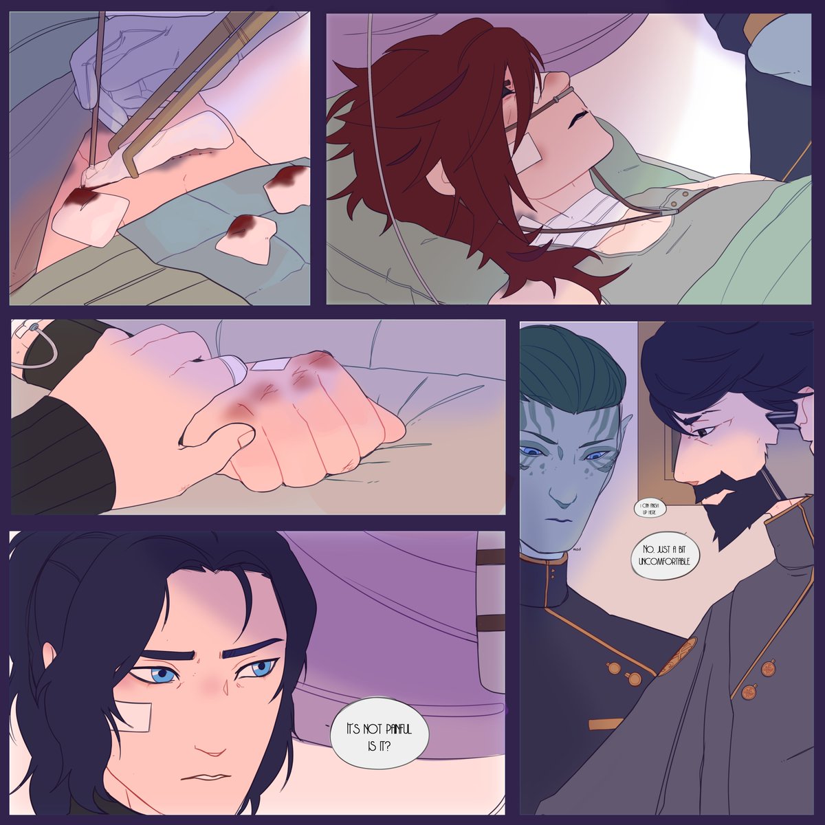 Gr_immi's tweet image. Part 1/? Little hurt/comfort comic doodles. A continuation of the care at the Kiramman estate after the commune explosion. Comforting her bruiser.
#caitvi #arcane #vi #violet #whump #caitlyn #grimmi #steb #tobias #kiramman #comic #doodle