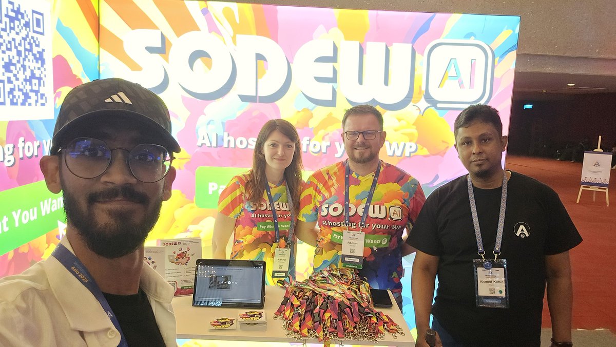 #wpbesties <a href="/ZunaidAminEnan/">Zunaid Amin Enan</a> 
Thanks <a href="/SODEW_ai/">SODEW_ai</a> for sponsoring at <a href="/WordCampAsia/">WordCamp Asia</a> 2025!