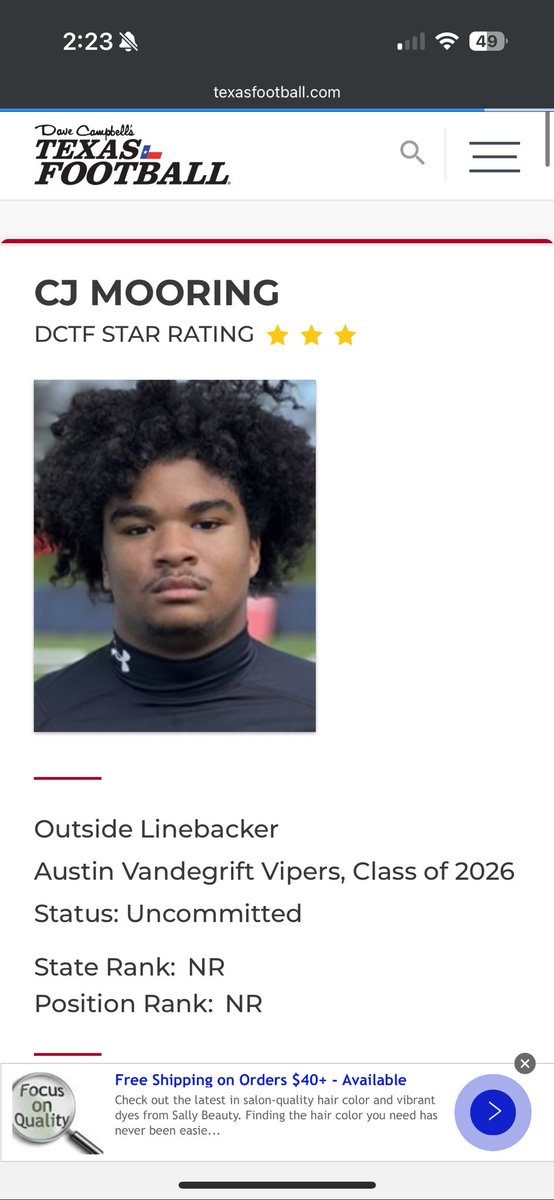 Caleb “CJ” Mooring (@caleb_mooring08) on Twitter photo #AGGTMA Blessed to be named a 3 star ⭐️ by <a href="/dctf/">Dave Campbell's Texas Football — TexasFootball.com</a> !!! #HCville #AGGTMA Blessed to be named a 3 star ⭐️ by <a href="/dctf/">Dave Campbell's Texas Football — TexasFootball.com</a> !!! #HCville