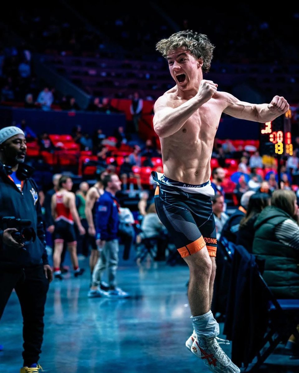 Caden Correll won 11-5 in the semis and is in the state finals!!!!!! Grand March starts tomorrow at 5:30 and Finals start at 6pm.  Caden will be the 6th match of the night as they will start at 175lbs.