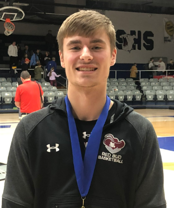 Red Bud High School senior Trent Sternberg is the new all-time leading scorer of the Musketeer boys basketball program.
Sternberg scored 12 points Friday, bringing him to 1,531 for his career.
The previous record was 1,525, held by Brandon Kunkel.