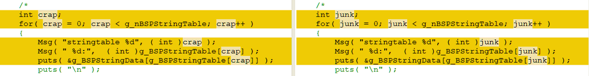 TF2DevTrivia's tweet image. The recently released TF2SDK includes various revised code comments that have had their original vulgarity removed from them.
