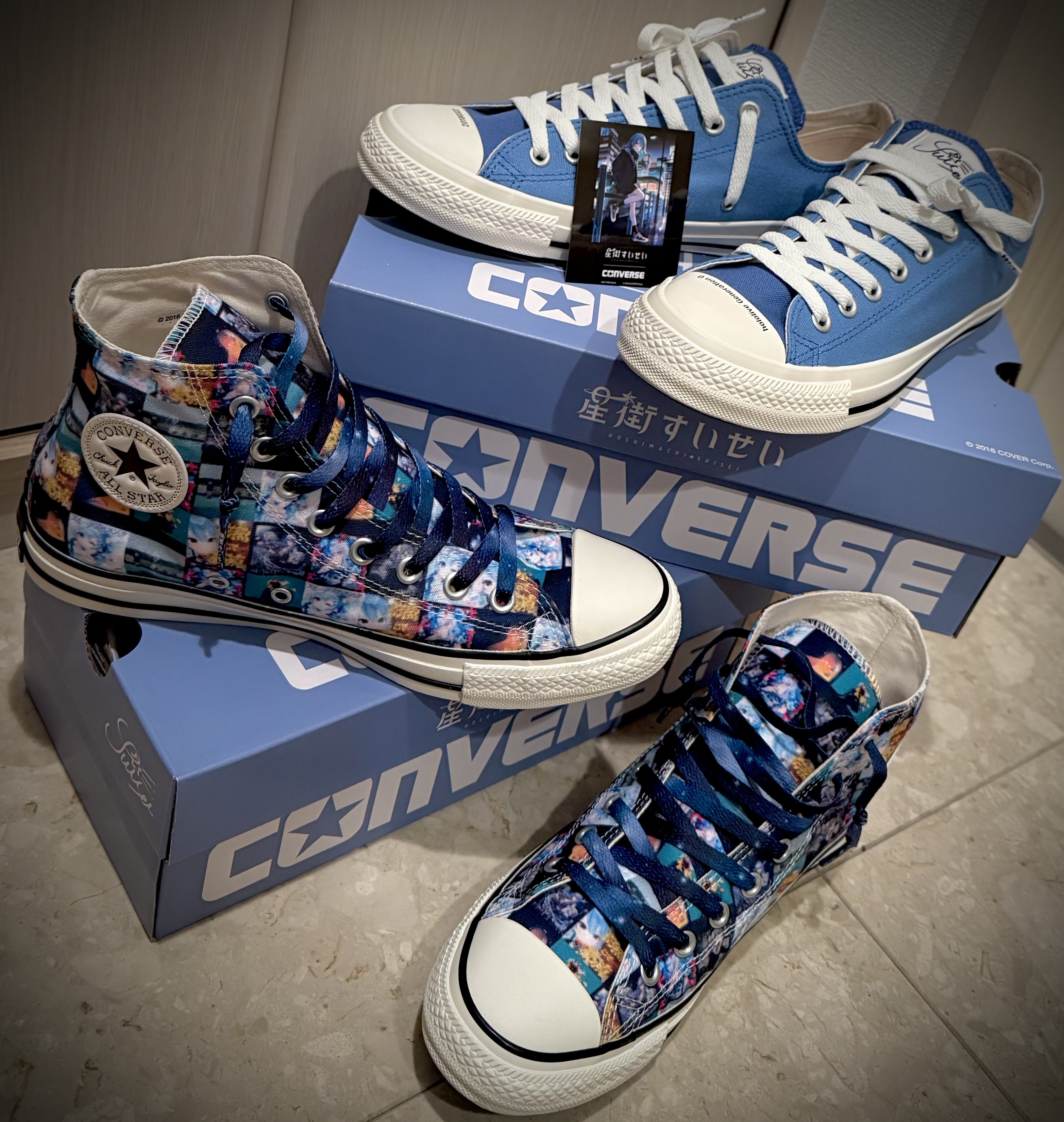 【2足セット】星街すいせい コンバース オールスター28cm ホロライブ Hoshimachi Suisei × Converse ALL STAR HI