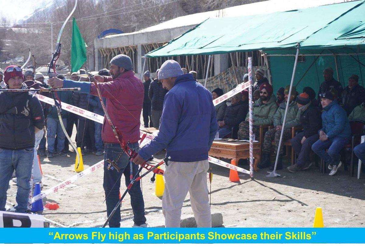 firefurycorps's tweet photo. Ex-Servicemen Archery Cup 2025 Suru Valley - 18 to 28 Feb 2025

“Upholding the traditions & sportsmanship #ForeverInOperations Division, in collaboration with community members and Veterans is organising “Ex- Servicemen Archery Cup Year 2025” in Suru Valley at  Village Sankoo, Ladakh.

 On 18 Feb 2025, the Opening Ceremony witnessed participation of 80 teams and 800 sportsmen from 65 villages including two teams of Ex-Servicemen.

 Teams will be showcasing their skills in both modern and traditional archery from 18 to 28 Feb 2025 in Suru Valley. 

Stay tuned for more updates!

#archery
#Excellenceinsports
#kheloindia

@adgpi
@NorthernComd_IA
@lg_ladakh
@LAHDC_Kgl
@prodefleh
@ANI 
@EarthNewsLadakh
