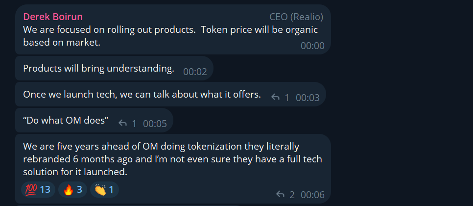cryptomus2634's tweet photo. $RIO "We are five years ahead of $OM " regarding tech.

While $OM focuses on headline partnerships, $RIO has been laser-focused on building the foundational technology for real-world asset (RWA) tokenization.

We’re not just talking about concepts; $RIO is about to launch its complete RWA ecosystem.

Let's compare approaches:

$OM:  Secures high-profile partnerships, currently valued at $7.3B market cap, while developing its tech.

$RIO: Quietly develops robust tech, poised to launch a comprehensive RWA ecosystem, currently valued at $22M market cap, while developing its partnerships.

I'm not arguing here about which strategy is best. Both have merit. I have a lot of respect for $OM, and early investors have obviously seen significant returns. 

However, I believe that $RIO has immense potential for explosive growth from here. Once the market recognizes @realio_network's readiness to tokenize the world, partnership announcements could come fast, and the valuation could shift dramatically.

🤔 What do you value more in an RWA project: early partnerships or proven tech? 👇

#RWA #Tokenization #RealioNetwork #RIO #RealWorldAssets #blockchain #cryptocurrency #investing