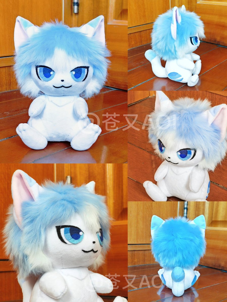 🪡🩵🤍🧵
感谢委托：沧澜
猫咪设主：柚子

#AOI_PAPA #plush #兽偶