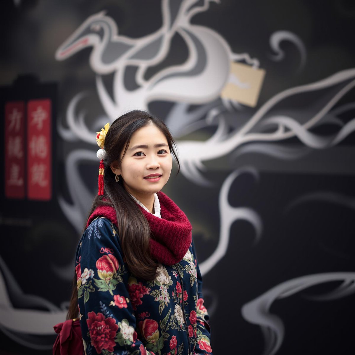 Katie1756313's tweet photo. "Step into a world of elegance and tradition with this stunning Hanfu ensemble against a mystical crane backdrop! 🌸✨ #HanfuStyle #CulturalBeauty" https://t.co/aYCeAodagf