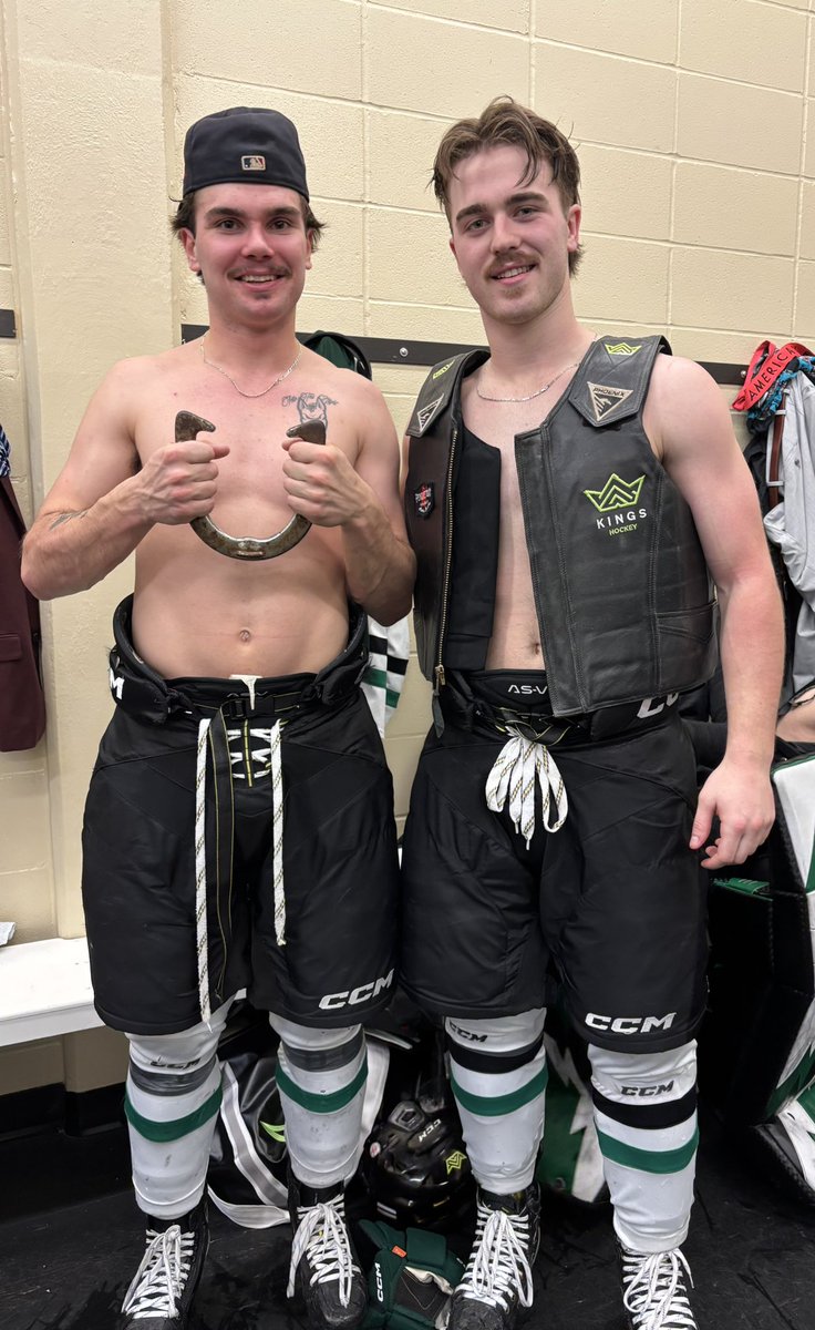 RDPKingsHockey's tweet photo. Kings take Game 1 of the weekend series at Portage. 
PP was fire (9/11). PK 100%. 
First year winger Clay Sleeva was the Workhorse of the Game with a goal and 4 assists. First year forward Kody Willick had the Ride of the Knight and got his first ACAC goal. https://t.co/MR6mwk8tIV