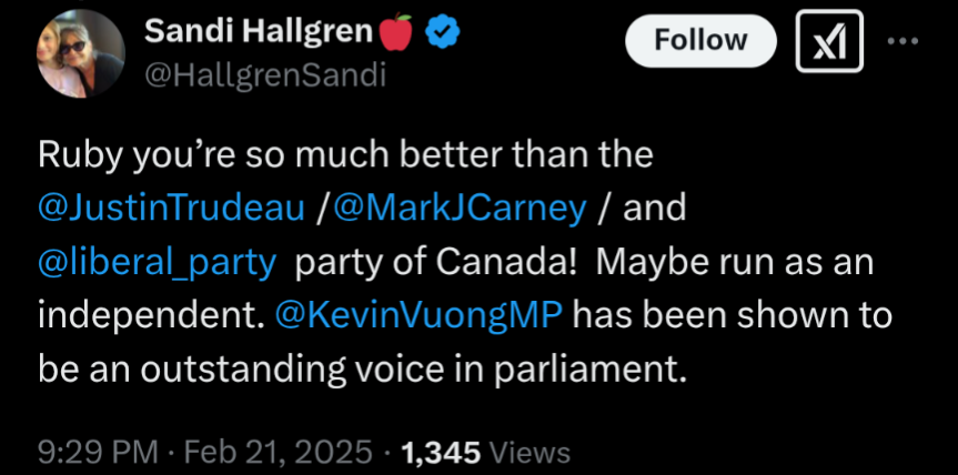 TrueEager's tweet image. How Not To Use Bot Farms 101

If you are going to pretend you are not a CPC plant in the Liberal Leadership race, perhaps don&apos;t pay for bot farm accounts that have both a blue check mark and an apple...

#RubyDhalla