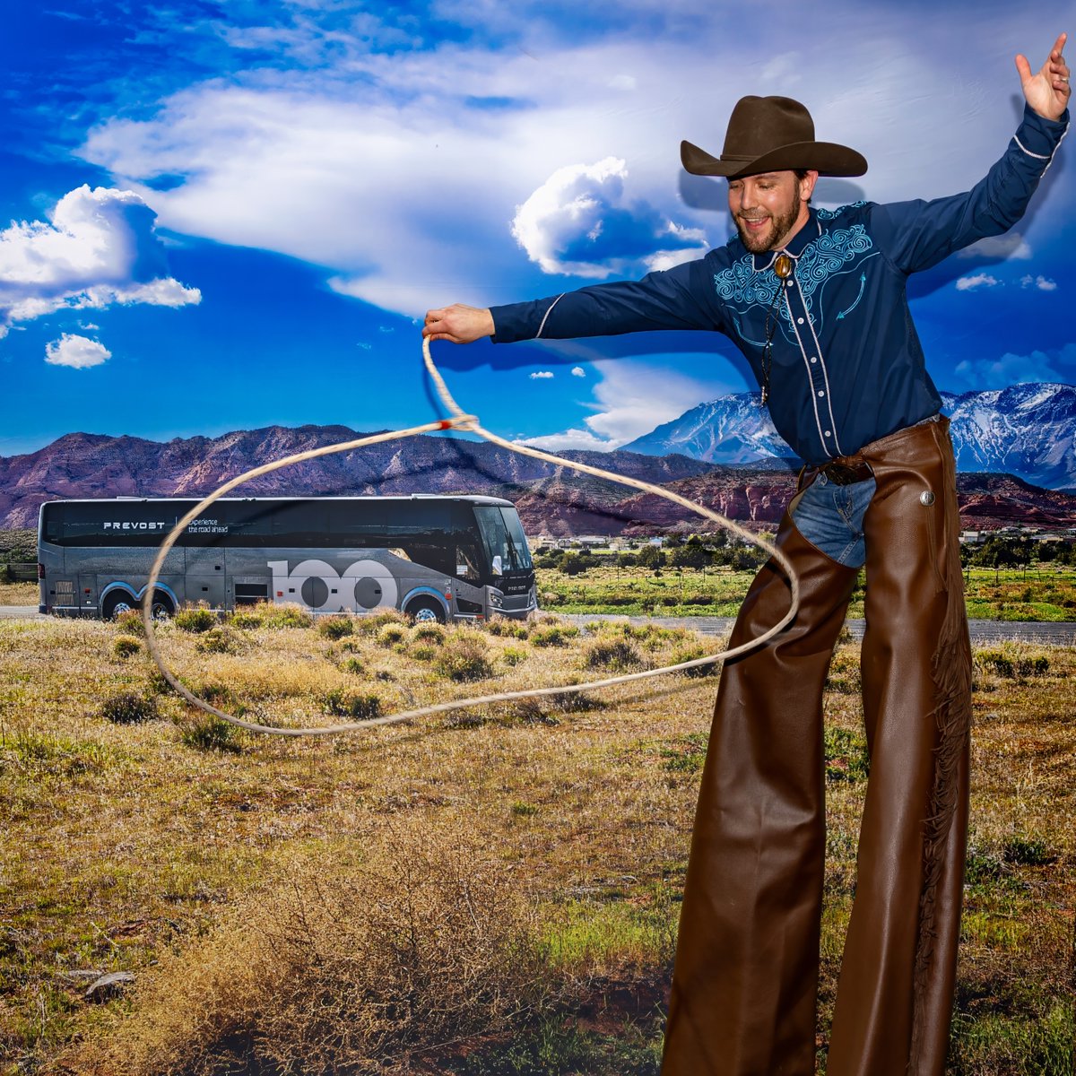 This cowboy heard Prevost was the best ride in town and showed up ready to wrangle one! 🤠 #UMA2025Expo