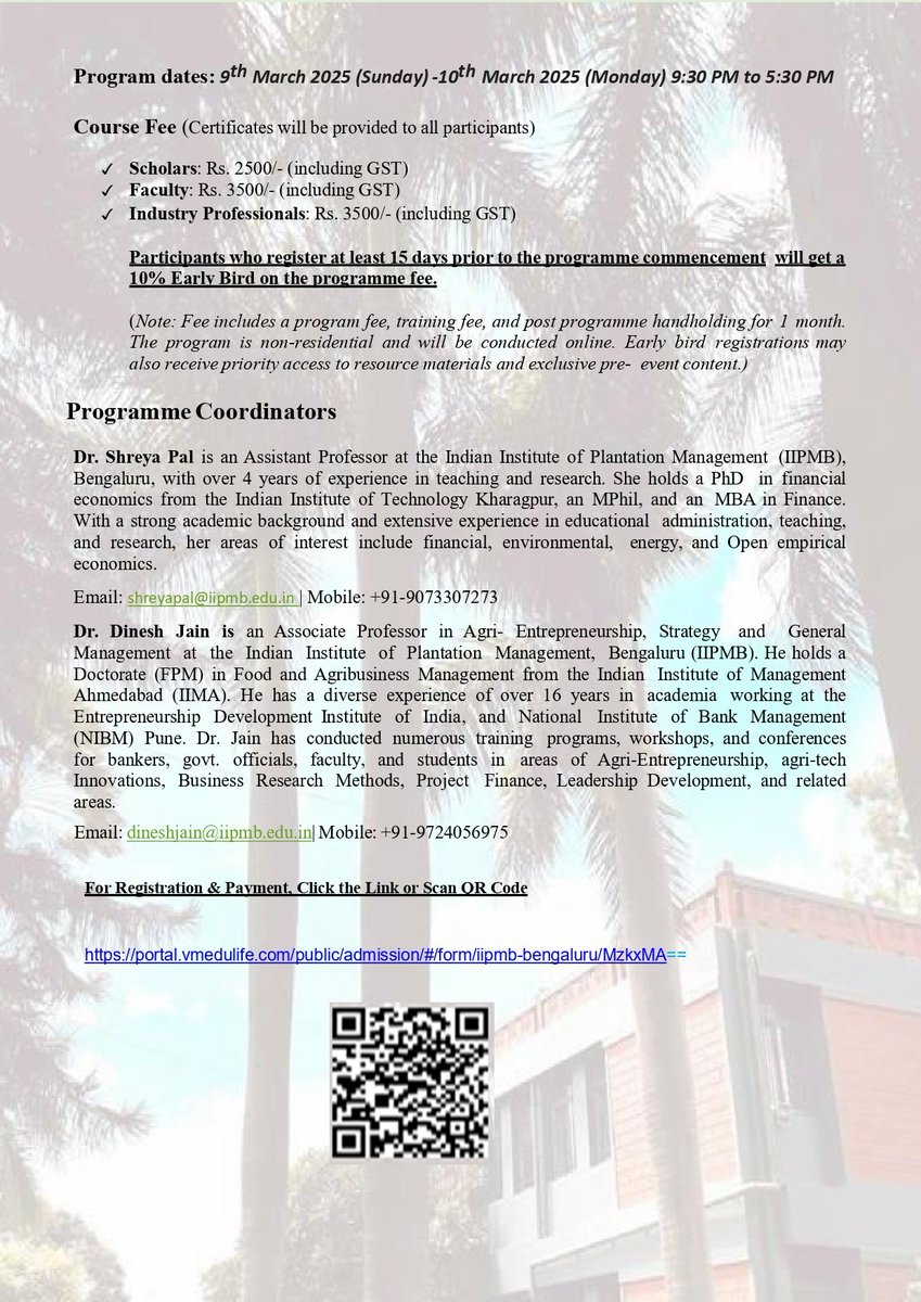 iipm_bangalore's tweet photo. IIPMB presents a two-day online Management Development Program (MDP) on "Mastering AI and Machine Learning for Research: Advanced Tools and Strategies," scheduled for 9th-10th March 2025.
#AIInResearch #MachineLearning #MDP2025 #IIPMB #AcademicExcellence https://t.co/LOGuB3n0Ns