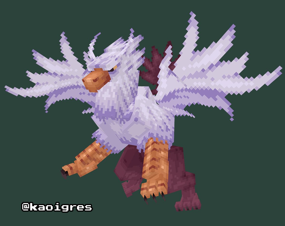 kaoigres's tweet photo. made this griffin a few days ago, and it turned out MAJESTIC
would you ride it into battle? 
#blockbench #minecraft #lowpoly #pixelart https://t.co/lvV142RQbY
