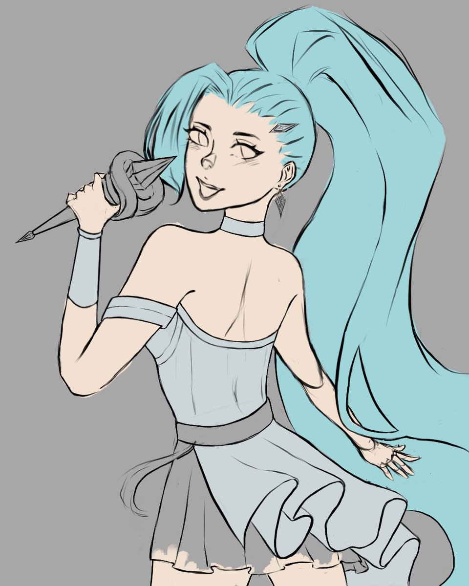 Seraphine but I’ll prob never finish her 😭😭
Artblock goes crazy rn

#artmoots #seraphine #ArtistOnTwitter