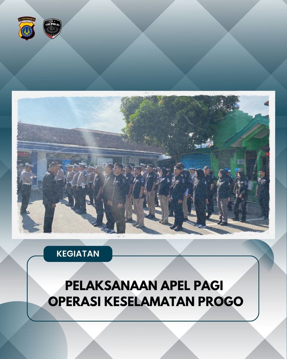 BidTIKjogja's tweet photo. Personel Bidtik Polda DIY terseprint OPS Keselamatan Progo 2025 mengikuti apel pagi di Ditlantas Polda DIY, dilanjutkan dengan konsolidasi. #opskeselamatanprogo2025 #bidtikdiy #poldadiy https://t.co/M60MPtWUfH