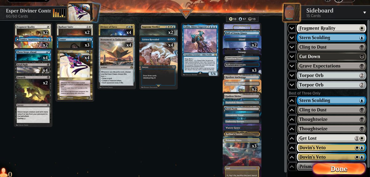 Metagame 7-0 with Esper Diviner Monument Cycling Frog Control :D
This is easily one of the most fun, interesting, and enjoyable control decks ever
<a href="/fireshoes/">Robert Taylor🔥</a>