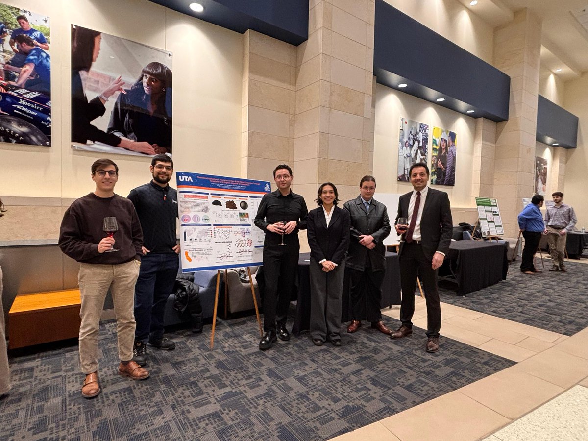 BNL undergrads and grads <a href="/uta_mae/">UTA Mechanical and Aerospace Engineering</a> presenting our research on critical materials at <a href="/mavengineering/">UTA Engineering</a> annual banquet