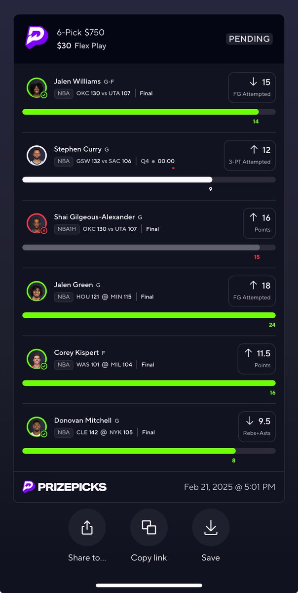 Curry shoots 2 3s in the first half and SGA can’t get 16 against the worst team in the league 

Imma hit soon🙏