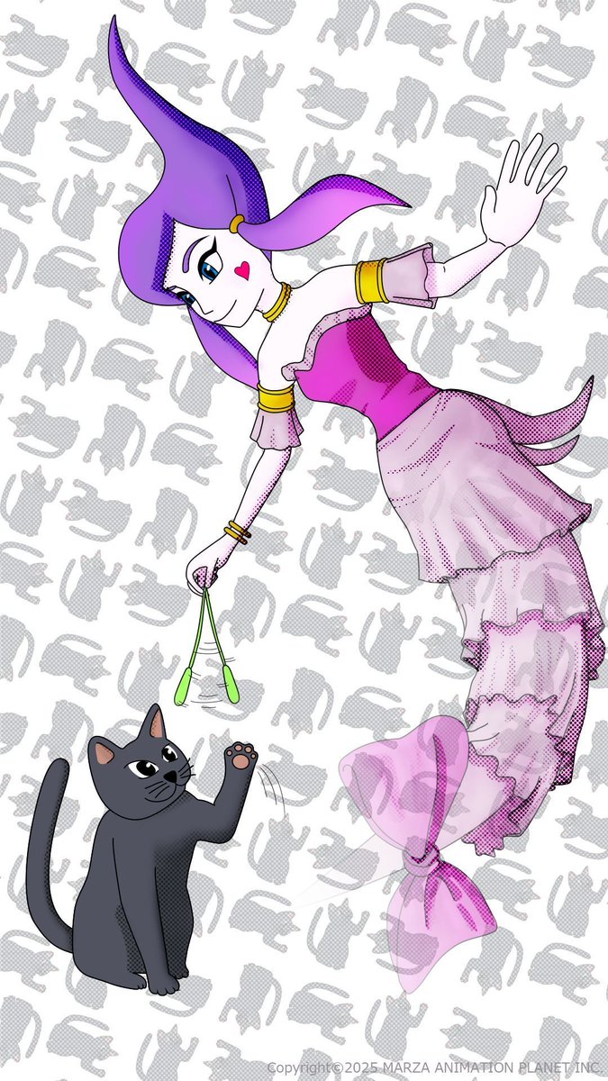 marza_staff's tweet image. 本日は #猫の日 🐈
Today is &quot;Cat Day&quot;!

Lahちゃんにキュートなオトモダチが増えたみたい🥰
It looks like Lah has a new friend?

#ウースーラー #イラスト #かわいい #UhSuLah #illustration