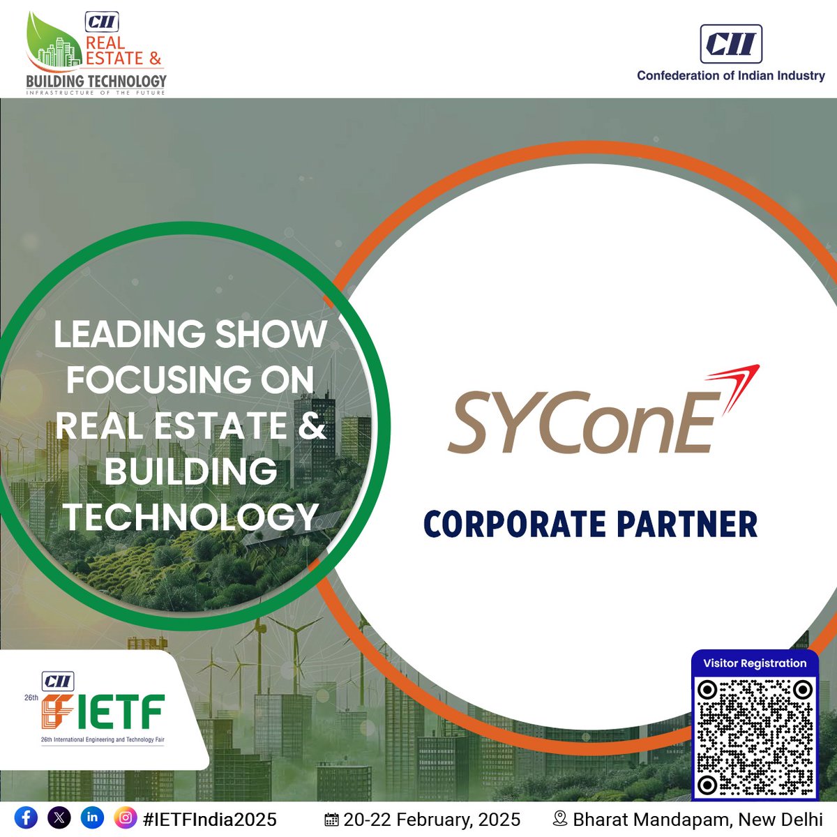 ietfindia's tweet image. We thank SYConE CPMC Pvt Ltd , the Corporate Partner for Real Estate &amp;amp; Building Technology at #IETFIndia2025, for championing innovative, sustainable, and futuristic infrastructure. 🌱🏗️✨

#RealEstate #BuildingTechnology #SustainableInfrastructure #Innovation #IETF2025 #CII