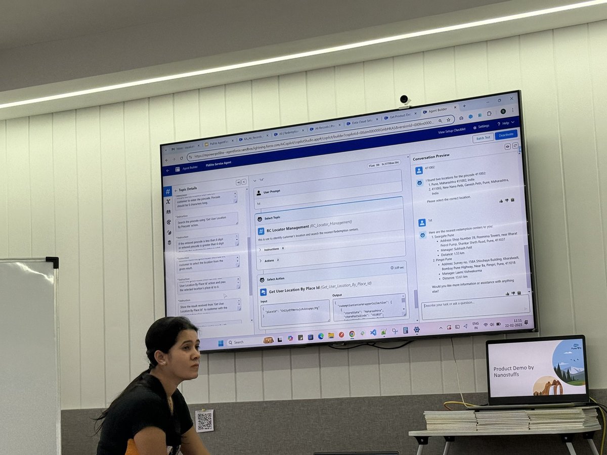 aparnayadav18's tweet photo. Exciting hands-on session on Agentforce happening with @PuneWit! What a fantastic Saturday filled with endless opportunities to learn and grow. A day packed with valuable insights, knowledge, and inspiration!  #WomenInTech #Trailblazers #AgentforceCommunityTour #Agentforce https://t.co/w5aCgsm4tN