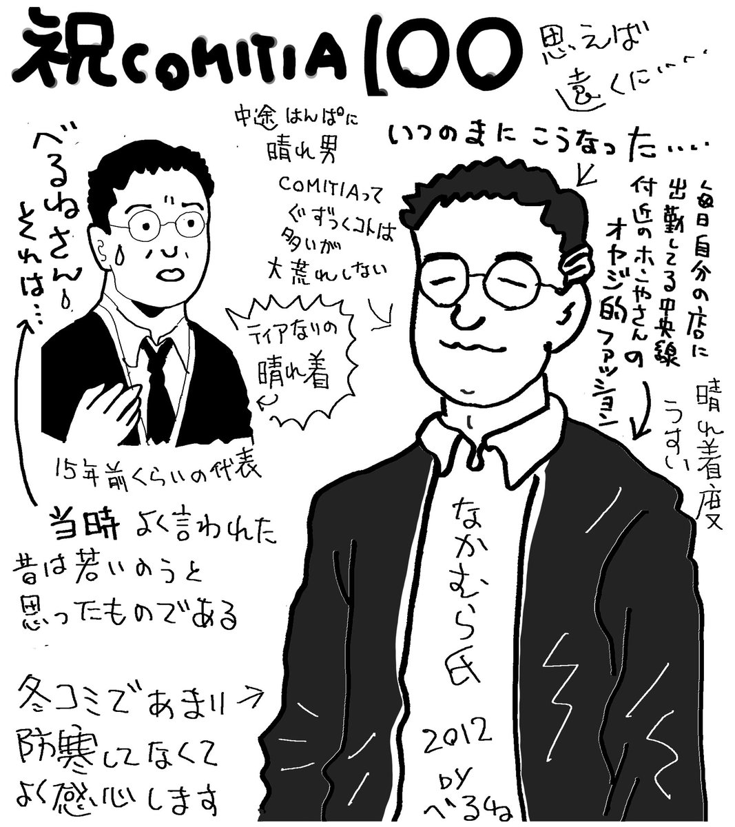 どう祝なのかさっぱり判らないコミティア100当時のイラストが出てきたのでこっそり貼る。
ずっとお世話になっているのにこのカットは我ながら如何なものかと思う。
「べるねさんそれはだめです。」は実は今もよく言われます。暴走機関車の私を止めてくれることはぐぬぬと感謝。これからも宜しくです。 
