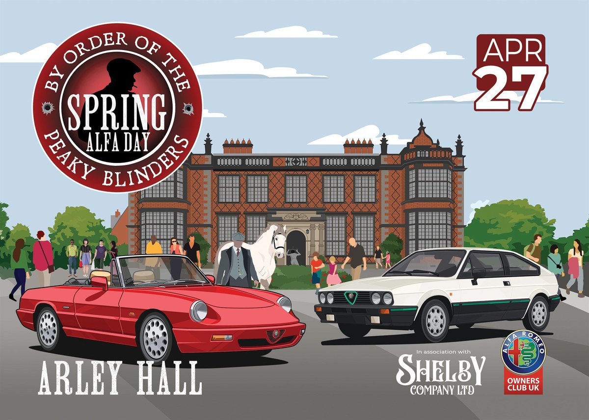 AROC_UKofficial's tweet photo. Tickets are available NOW for Spring Alfa Day at the fabulous Arley Hall, home of the Peaky Blinders โค๏ธ๐ฎ๐น
Don't miss out! Find out more here: https://t.co/Ky82KTQHUD
#AlfaRomeo #SpringAlfaDay #AROC #PeakyBlinders https://t.co/aPIr3QXqdK