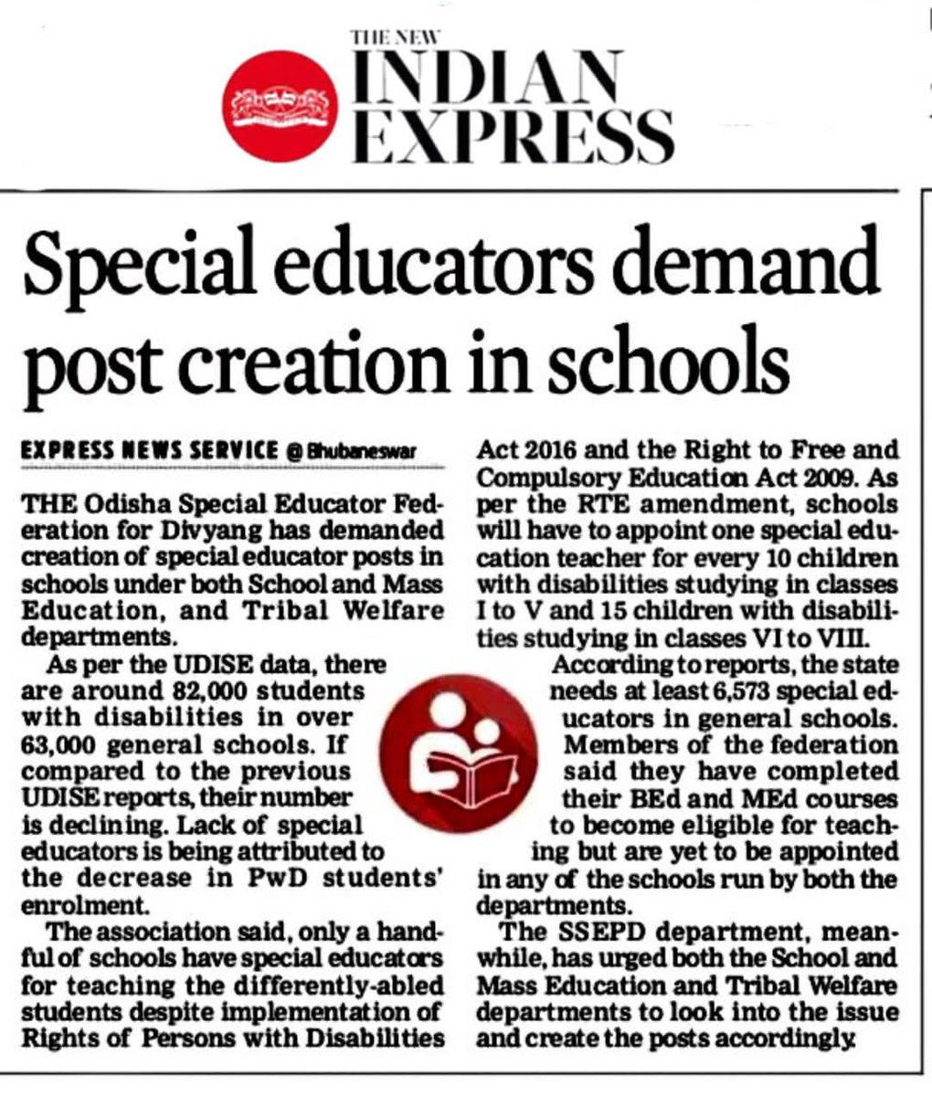 ସମାଜରେ ଅବହେଳିତ ଅବସ୍ଥାରେ ରହୁଥିବା ଦିବ୍ୟାଙ୍ଗ ପିଲାମାନଙ୍କ ସର୍ବାଙ୍ଗୀନ ଉନ୍ନତି ପାଇଁ ବିଶେଷ କରି ସେମାନଙ୍କ ଶିକ୍ଷା ପାଇଁ ସ୍ଵତନ୍ତ୍ର ଶିକ୍ଷକମାନଙ୍କୁ ଗଢା ଯାଇଥିଲା ହେଲେ ଏବେ ସେ ସ୍ୱତନ୍ତ୍ର ଶିକ୍ଷକ ମାନେ ଅବହେଳିତ ସରକାରମାନଙ୍କ ଦ୍ୱାରା, ସର୍ବୋଚ୍ଚ ନ୍ୟାୟାଳୟଙ୍କ ଆଦେଶ ପରେ ମଧ୍ୟ।
<a href="/CMO_Odisha/">CMO Odisha</a> <a href="/SMEOdisha/">EducationOdisha</a> <a href="/NityanandaBJP/">Nityananda Gond</a>