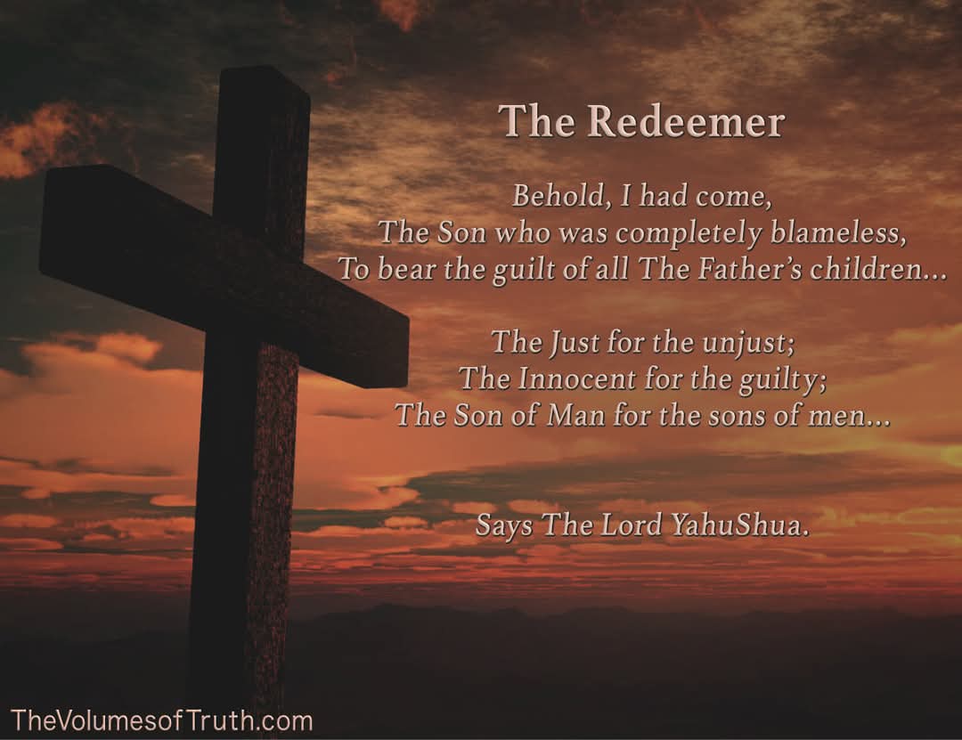 JS4Yah's tweet photo. "The Redeemer"
Source: https://t.co/swRMW44P6b

#TheVolumesofTruth #TrumpetCallofGod #Prophecy #YAHUWAH #YahuShua #Jesus #WordsToLiveBy #Psalms #Proverbs #WisdomofGod #TheMessiah #TheSonofGod #TheLambofGod #Redeemer #Savior #crucifixion #blameless #TheSonofMan #Forgiveness #Mercy https://t.co/2h58Myw2CK