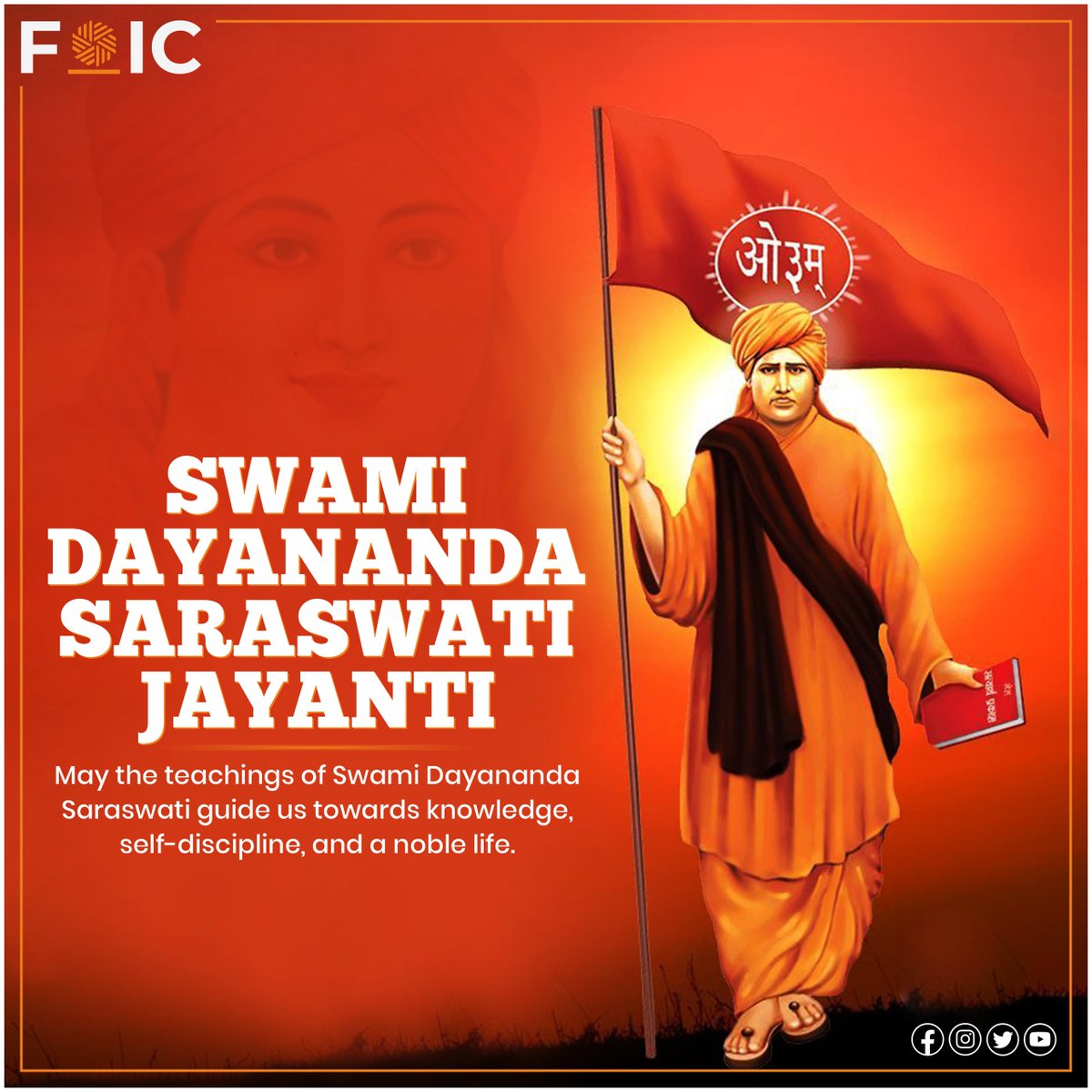 foicprojects's tweet photo. On Swami Dayananda Saraswati Jayanti, we honor a great scholar and reformer whose vision of an enlightened society still guides us today. Let’s strive to live by his principles of truth and justice.

#FOIC #SwamiDayanandaSaraswati #DayanandaSaraswatiJayanti #SwamiDayanandaJayanti https://t.co/Oj6cNDAEu0