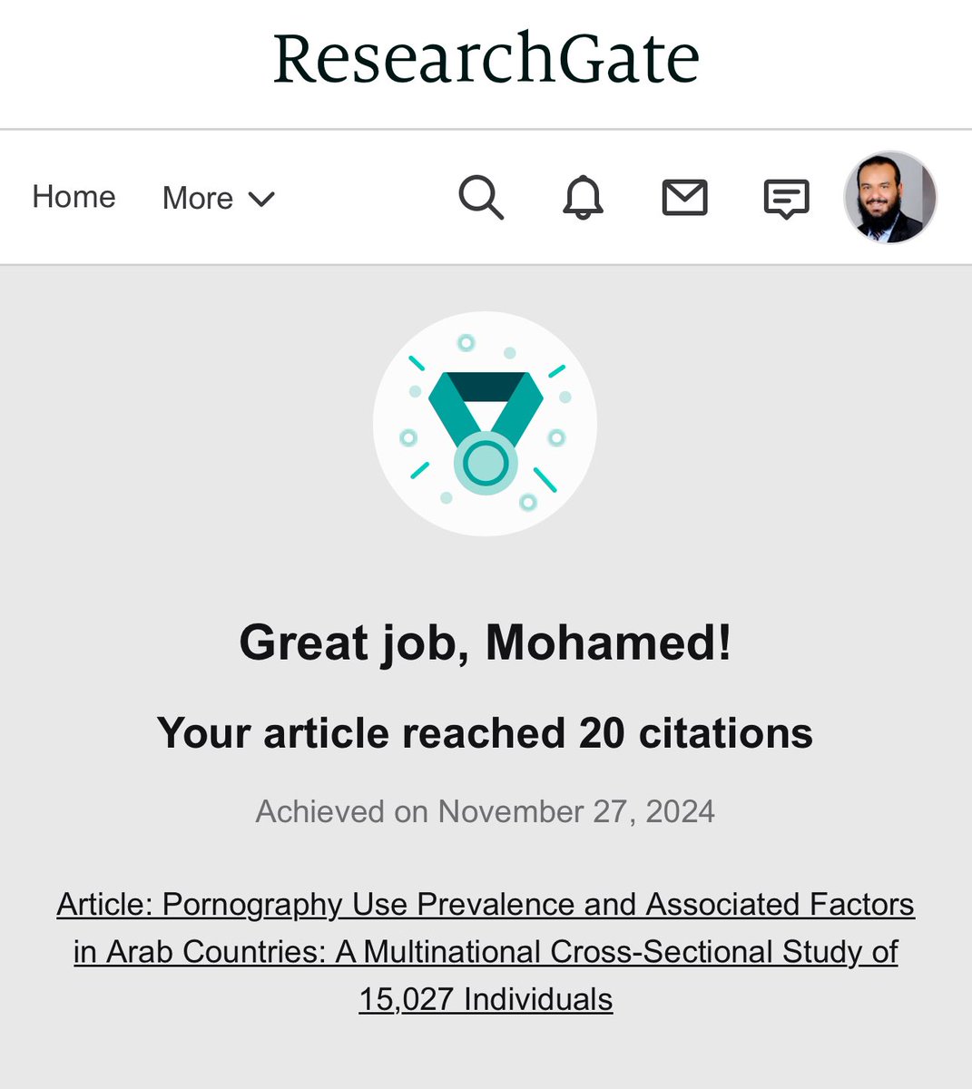 mohamedeljawad's tweet image. إنجاز جديد لورقة البحث العلمي لفريق #واعي على منصة research gate 
✅ 9,902 قاريء 
✅ 20 اقتباس