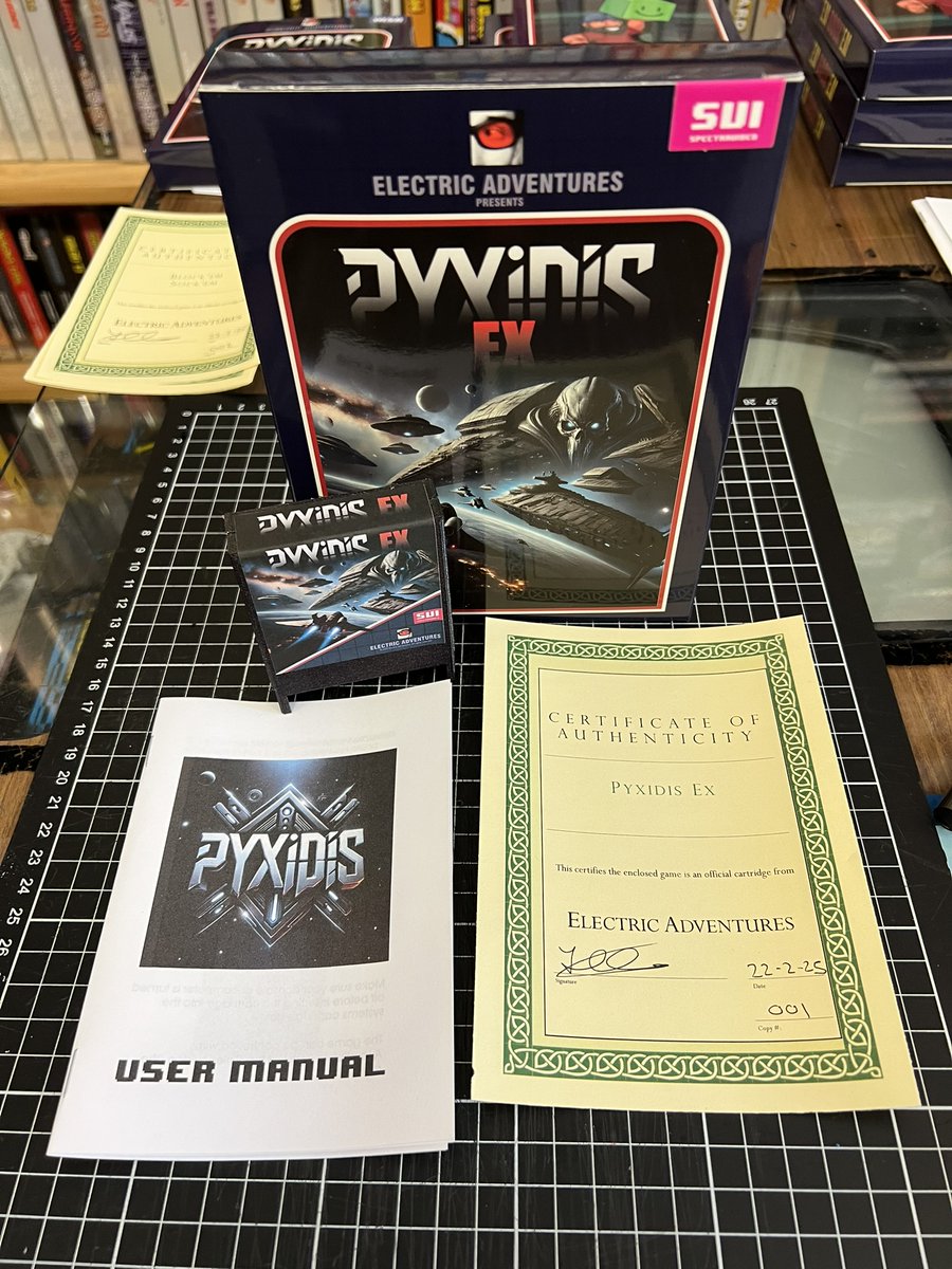 ElectricAdv's tweet photo. Production and fulfilment of all original Spectravideo copies of Pyxidis Ex and Block'em Sock'em have been completed and stock has been added to my online store. https://t.co/0jP3J86bBq
Here is copy 001 of each game, what number will you have?
#retro #gaming #gamedev #pyxidis #blockemsockem #homebrew