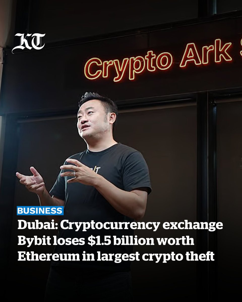 Dubai-based #cryptocurrency exchange #Bybit reported on Friday that hackers  stole $1.5 billion (approximately Dh5.51 billion) worth of digital assets  in what marks the largest crypto theft in industry history. Bybit CEO and
