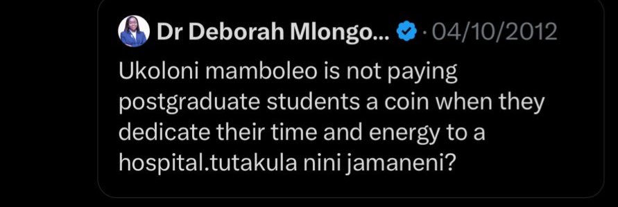 Je, CS <a href="/DeboraBarasa/">Dr Deborah Mlongo Barasa, E.G.H.</a> alisahau alipotoka, au aliamua kusahau? Interns wanakumbuka, Kenya inakumbuka! Usaliti hautafichika!
#mkoloniMulongo
#cba2017
#maandamano18th