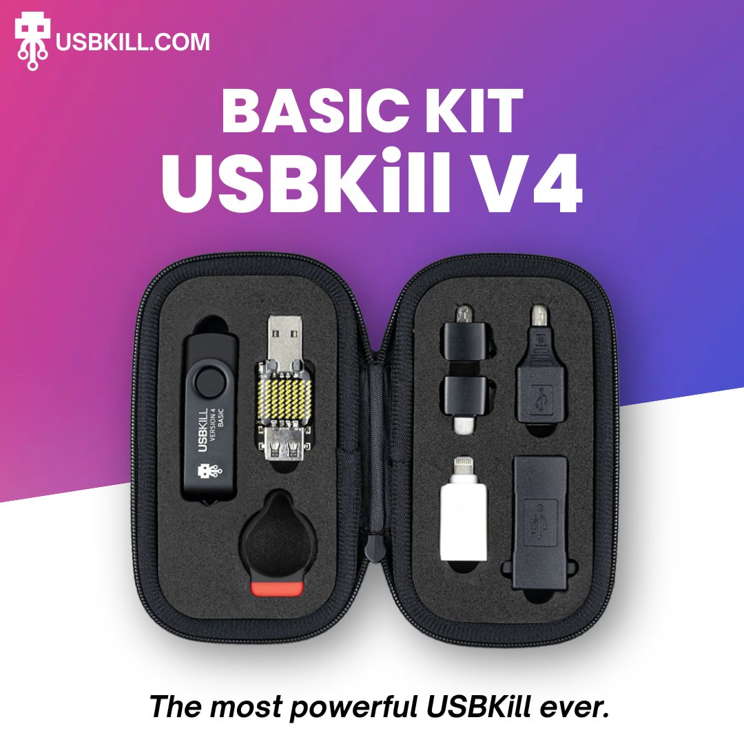 USBKill's tweet photo. Enhance your testing with #USBKill V4 Basic Kit. Adapters for most devices are included!  https://t.co/WPFhlnwEUh 
#USBKill #usbkillv4 #usbkiller #pentesting #infosec #hacking #security #DeviceTesting https://t.co/6TrOJSBPXh