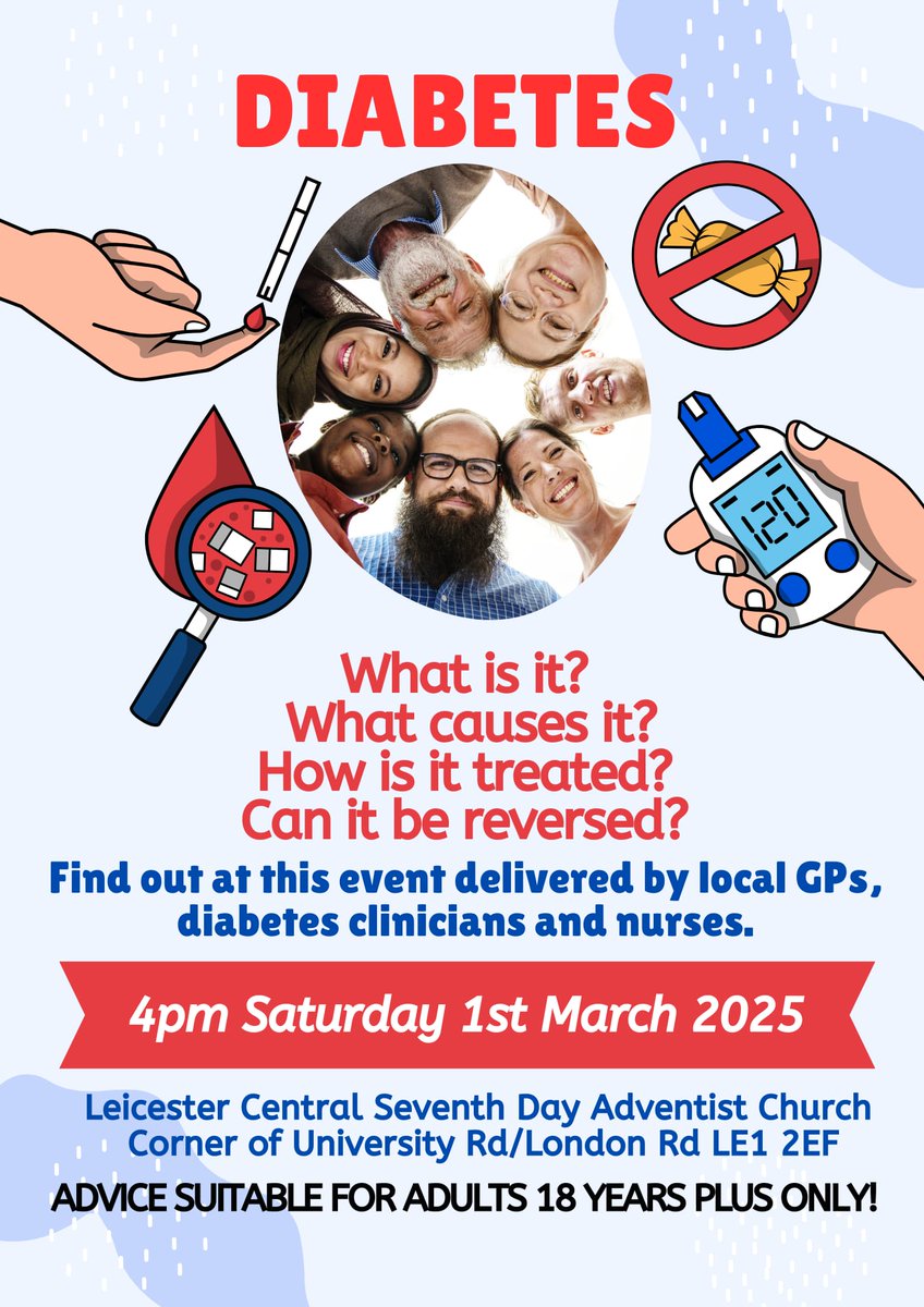 LeicsCentralSDA's tweet photo. More than 5.8 million people in the UK live with diabetes, an all-time high.  
 Data shows that almost 4.6 million people in the UK live with diabetes diagnoses, and nearly 1.3 million people could be living with type 2 diabetes undiagnosed.   Diabetes UK. https://t.co/wJtWnFRYOy