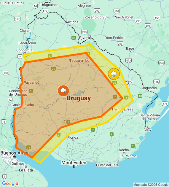 Inumet_'s tweet photo. Advertencia meteorológica naranja y amarilla por Tormentas fuertes y lluvias intensas
Se actualizará a las 10:15 o ante cambios significativos

Más info: https://t.co/zY2u8OFmLu https://t.co/F5IAE0yzOU
