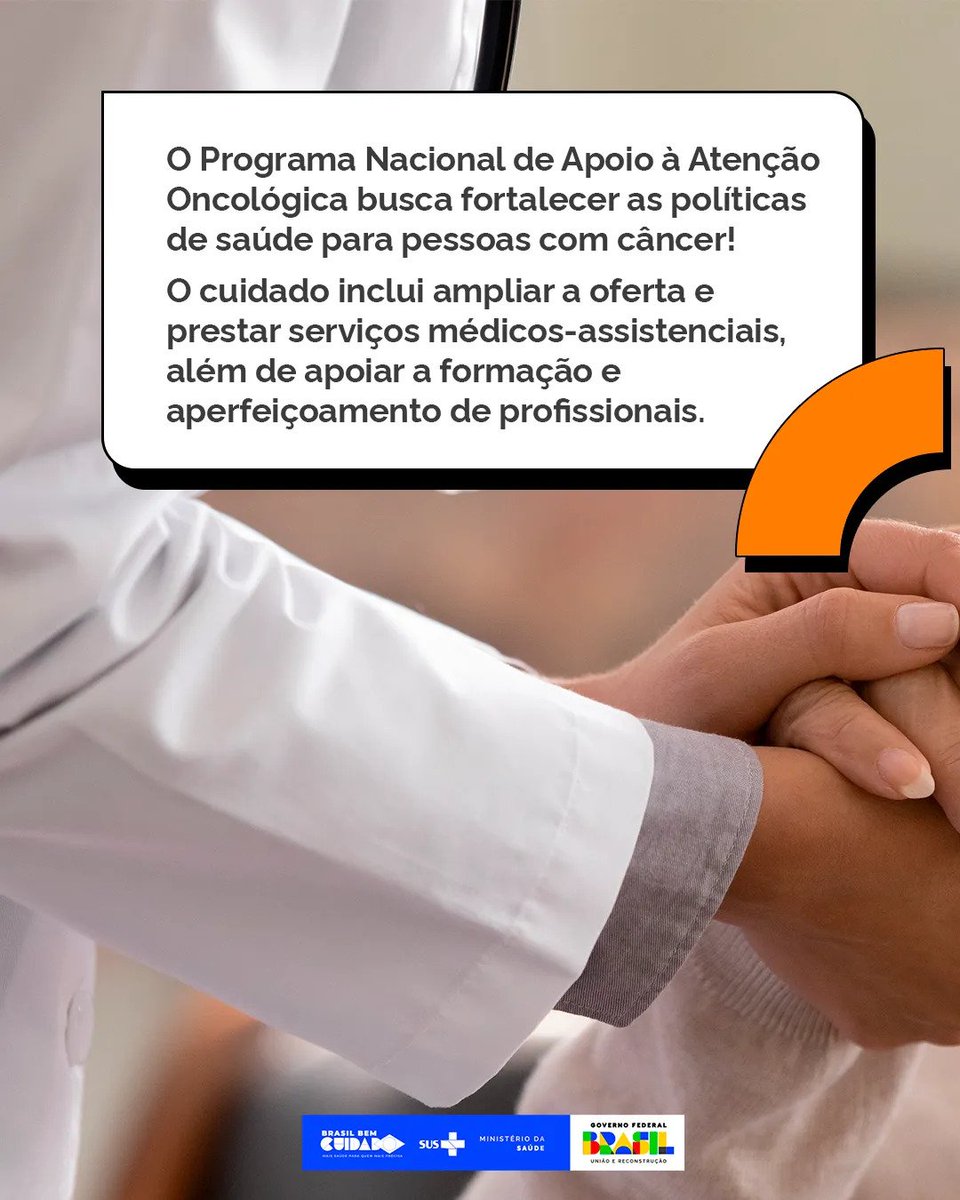 minsaude's tweet photo. O Programa Nacional de Apoio à Atenção Oncológica busca fortalecer as políticas de saúde para pessoas com câncer! 

O cuidado inclui ampliar a oferta e prestar serviços médicos-assistenciais, além de apoiar a formação e aperfeiçoamento de profissionais. https://t.co/WUpnzA2a64