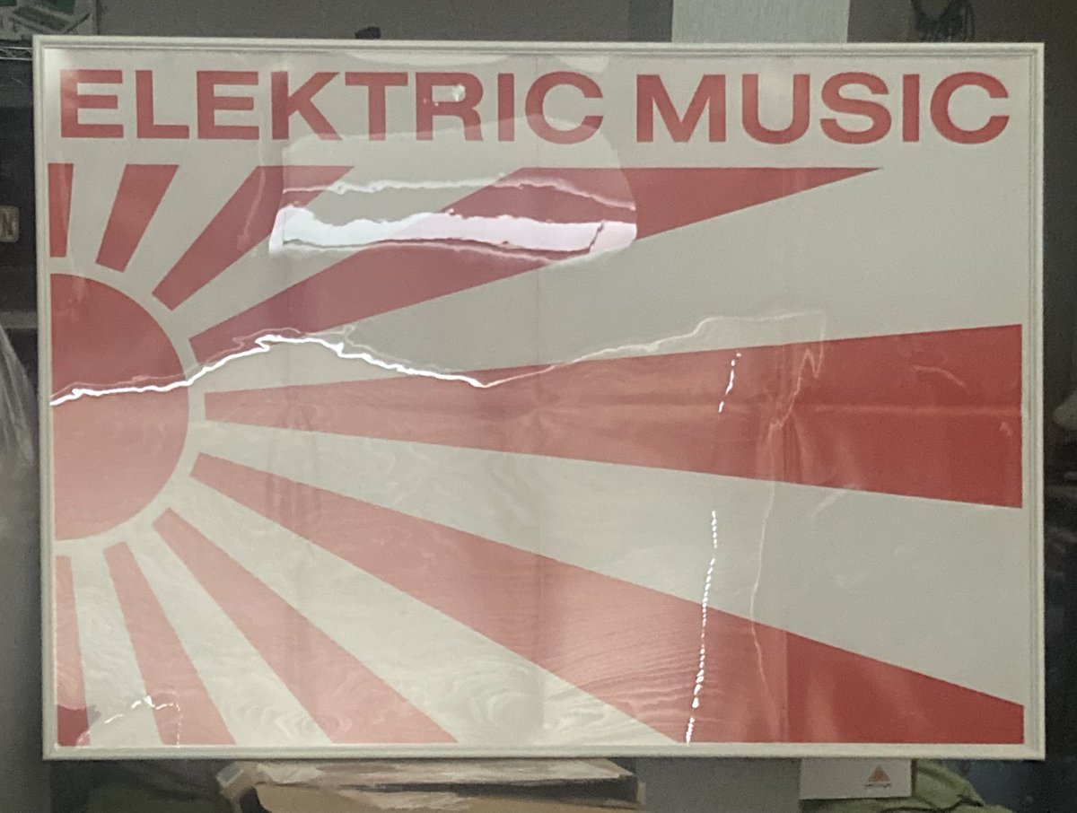 Mitsu_326's tweet photo. ｸﾗﾌﾄﾜｰｸpercussion keyboard担当のKarl Bartosが1993年にElektric Music名義として再始動!その時の広告A1ポスター。Over Driveに行こうぜ👍 #kraftwerk #ymo #yellowmagicorchestra https://t.co/djUDsSeZ2s