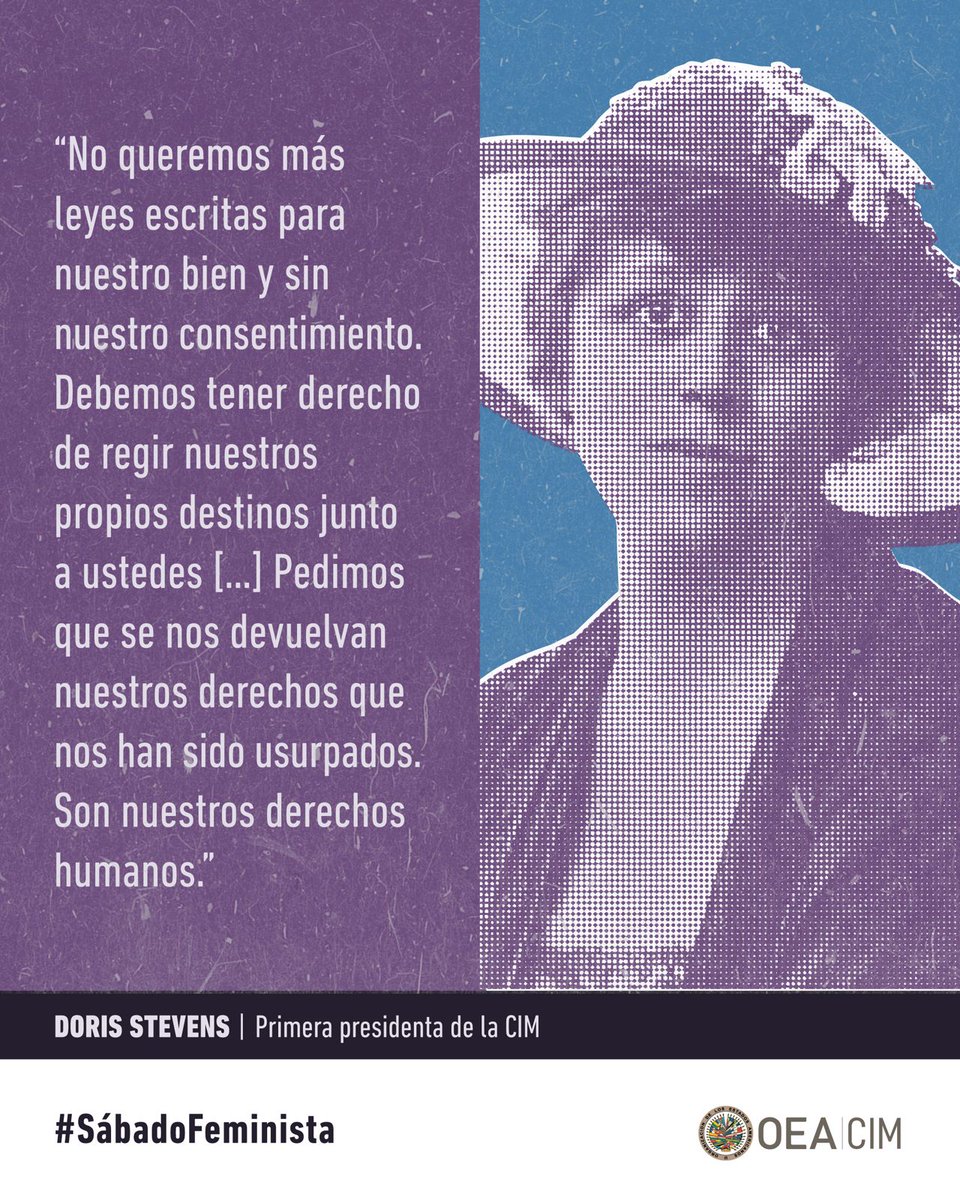 📢 Hoy recordamos a Doris Stevens, primera presidenta de la CIM y pionera en la lucha por los derechos de las mujeres. Su visión abrió camino hacia un mundo más justo.

En este #SábadoFeminista, honremos su legado y sigamos trabajando por un futuro sin barreras. 💜✊
