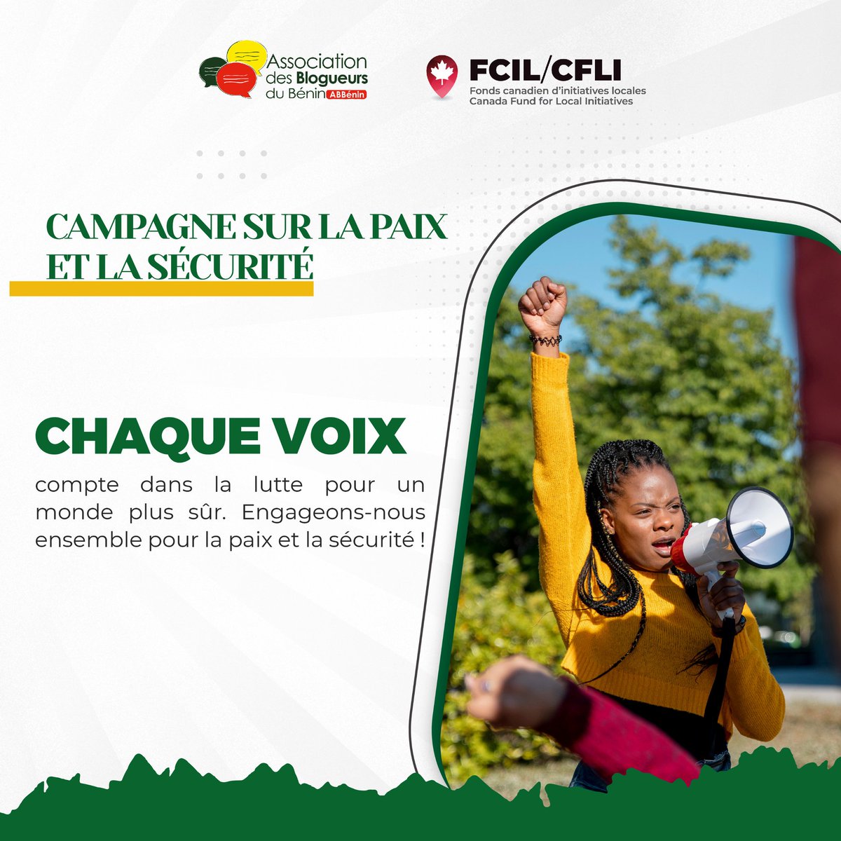 EssehFatima's tweet photo. Le silence ne protège personne. Parlons, sensibilisons, agissons pour la paix et la sécurité.
#abbenin
#fcil
#paixetsécurité
#AmbCanBFA
#CabadaauBenin
#All4Peace
#BlogueursduBenin https://t.co/qoInyyFAtA