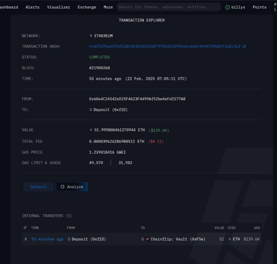 Lazarus Group aka Bybit Hacker Is A Bigger $ETH holder than Vitalik and the Ethereum Foundation!

They have also started moving out funds‼️

They transferred 5000 #ETH from the Bybit Hack to a new address and began laundering funds via  eXch (a centralized mixer) and bridging