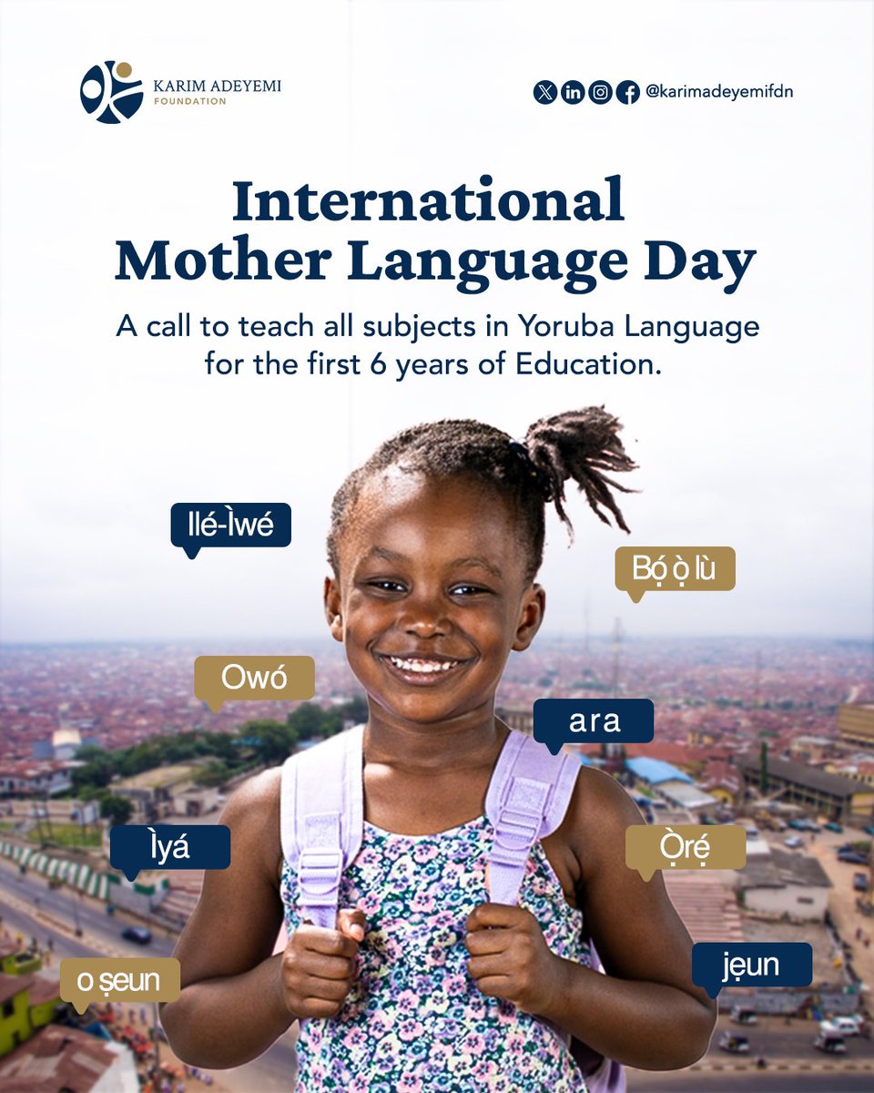 According to UNESCO, 80% of children in sub-Saharan Africa don’t speak the language of instruction. In Nigeria, millions of kids struggle to learn because education policies ignore linguistic diversity.
To mark this year's #MotherLanguageDay, we call for the first six years of