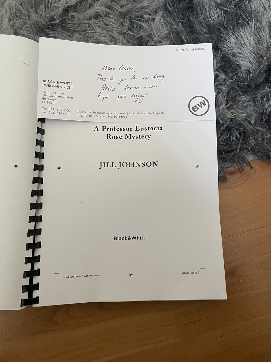 Forgot to share the very exciting book post I received this week - the new Eustacia Rose mystery from <a href="/writerJJohnson/">Jill Johnson 🇸🇬🇳🇿🇪🇺</a> <a href="/bwpublishing/">Black & White</a> 

#belladonna #amreading