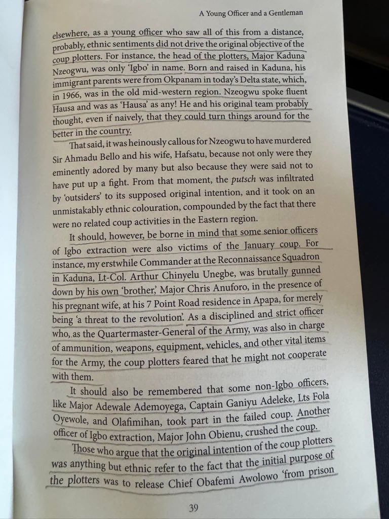 Amaka_Ekwo's tweet photo. Awolowo strongly supported the blockade of Biafra during the war.

The blockade led to the starvation of millions of Biafrans, mainly children.

Awolowo stated, "All is fair in war, and starvation is one of the weapons of war. I don't see why we should feed our enemies fat, only to fight us harder."

 #IBBPage39 #YorubaCoup
