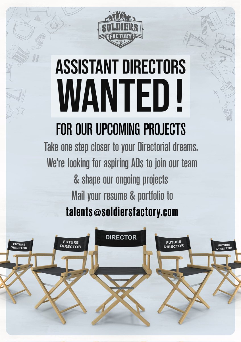 Assistant Directors wanted

<a href="/SoldiersFactory/">Soldiers Factory</a>