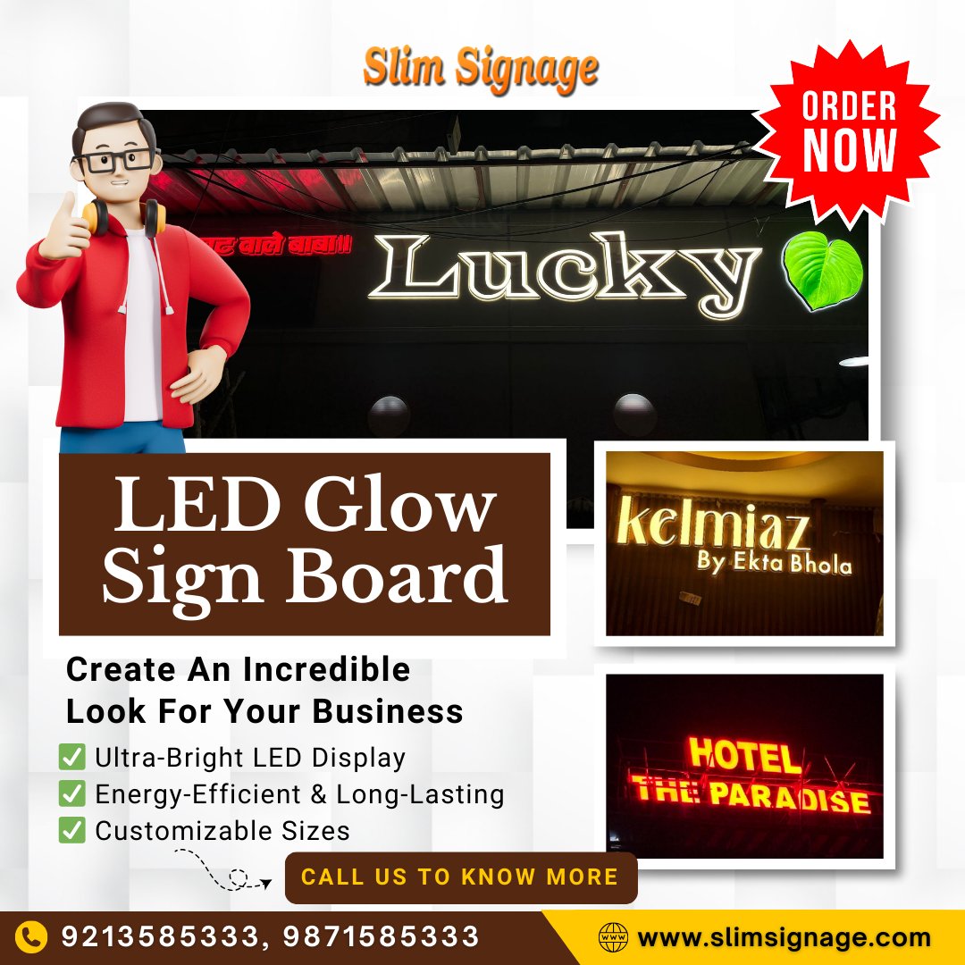 slimsignage's tweet image. Make your store or #restaurant shine bright with our LED Glow #SignBoards! ✨🌟
Perfect for grabbing attention and creating a stunning ambiance.

📍slimsignage.com/service/new-ac…
📞 +91 9871585333, 9213585333

#LEDSignBoards #SlimSignage #Ghaziabad #CustomSignage #NeonVibes #signboard